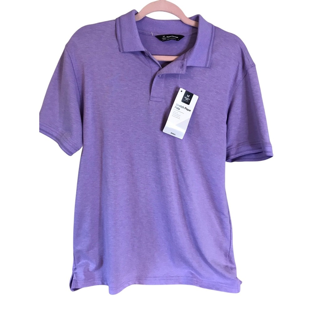 Men's Purple Classic Fit Stretch‎ Cotton Pique Polo Size Small Member's Mark